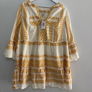 TORRID Belle Isle Bell Sleeve Mini Dress Women's Size 1 Golden Boho Cottagecore